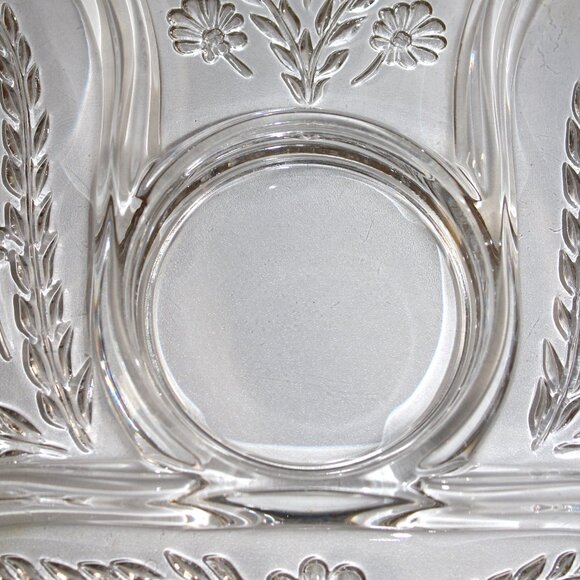 Vintage Glass Divided Serving Dish | Silver Overlay Divided Round Platter - Picture 4 of 6